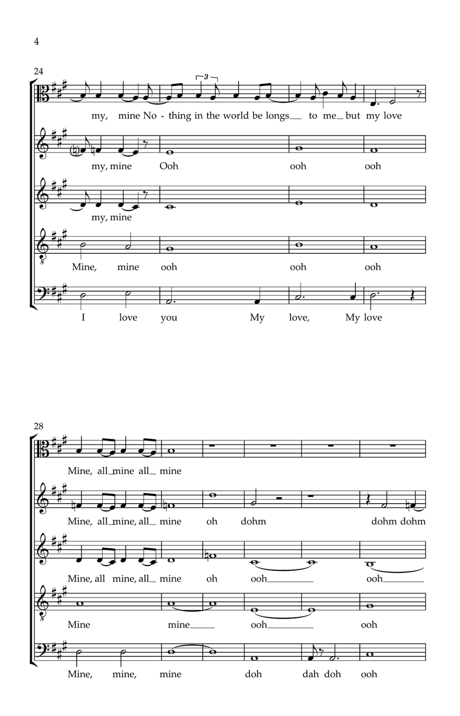 My Love Mine All Mine 4-Part scores gallery preview page 4