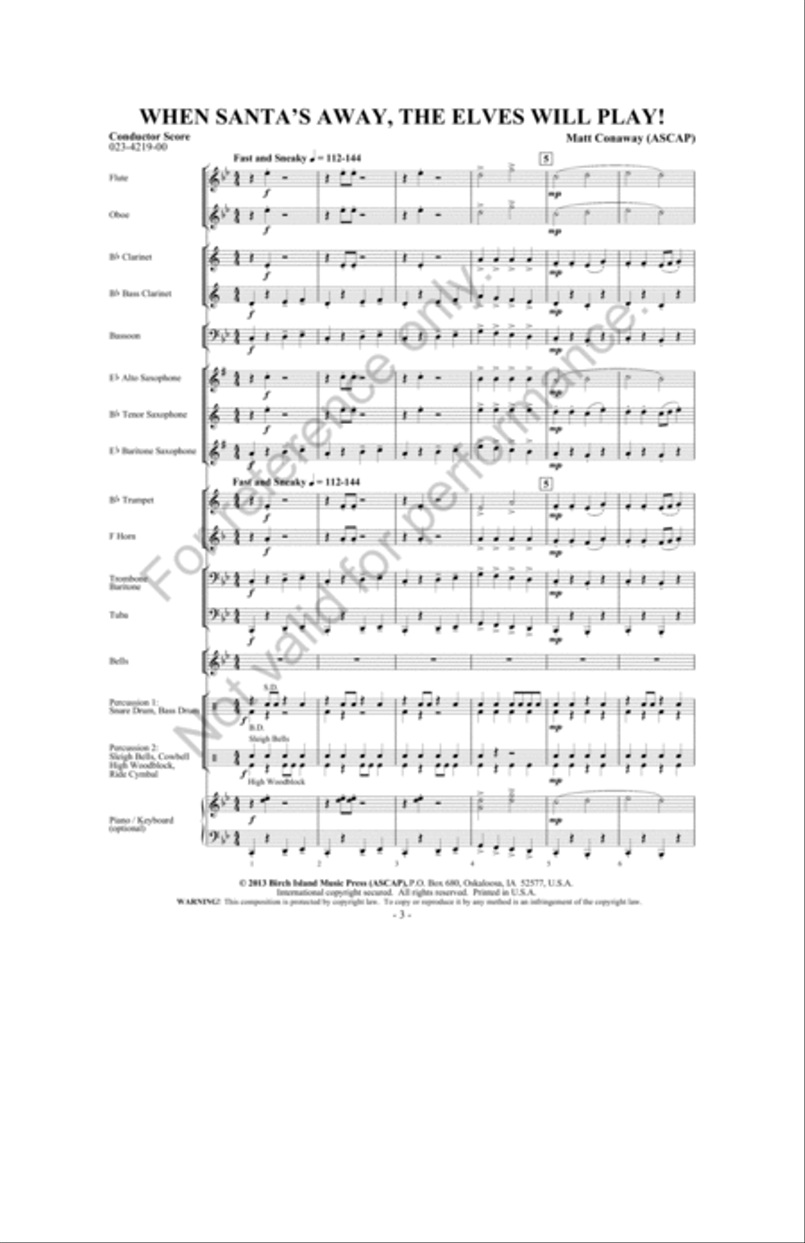 When Santa's Away, The Elves Will Play! Concert Band scores gallery preview page 2