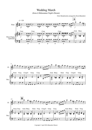 Wedding March (from A Midsummer Night's Dream) for Flute and Piano