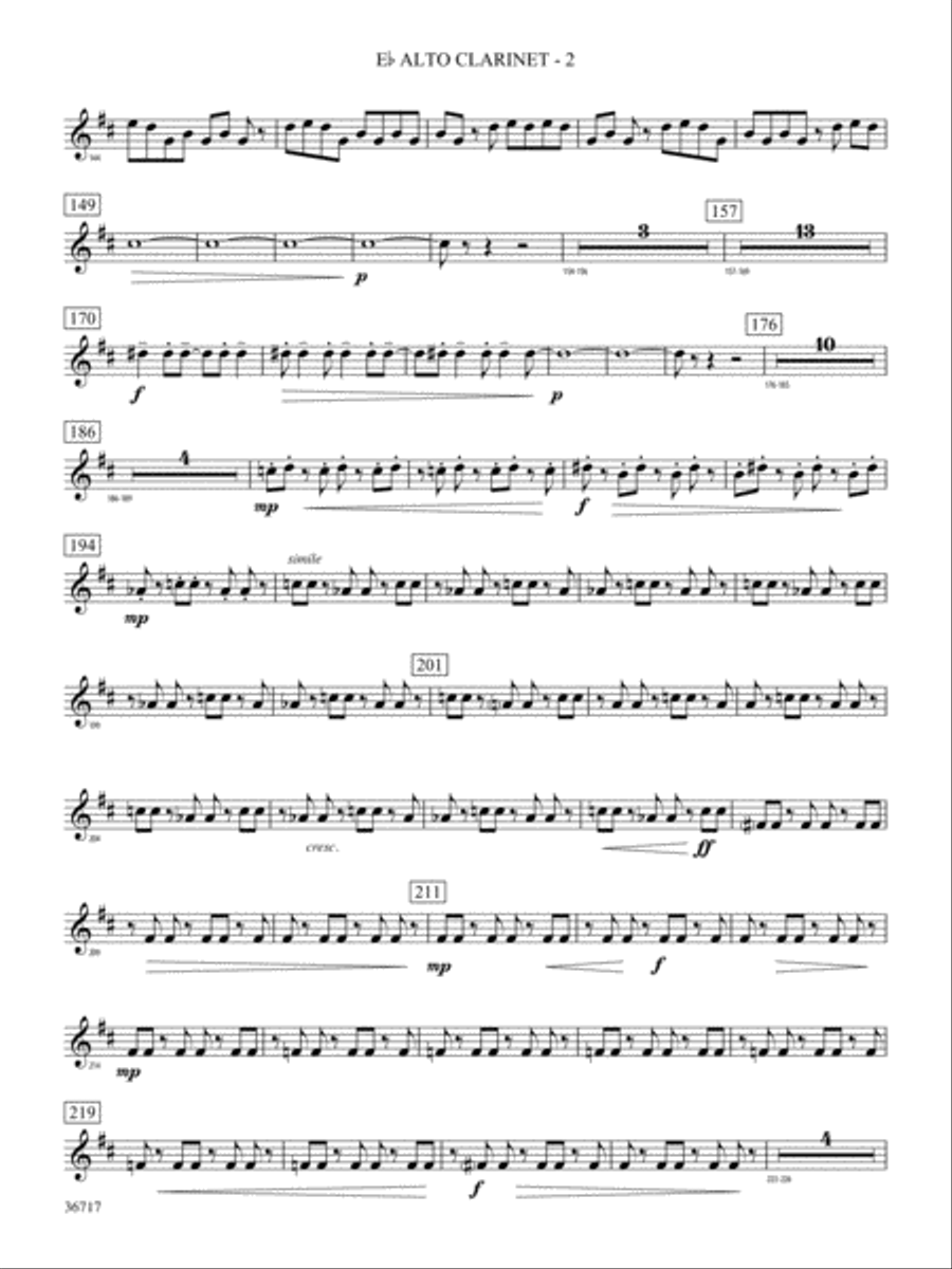 Sparkle: (World Part) E-flat Alto Clarinet Concert Band scores gallery preview page 2