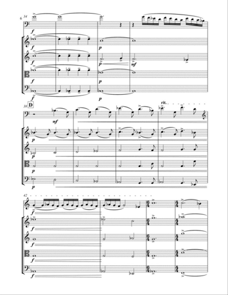 Vignettes (Three Scenes for Bassoon and String Quartet) Chamber Music scores gallery preview page 6