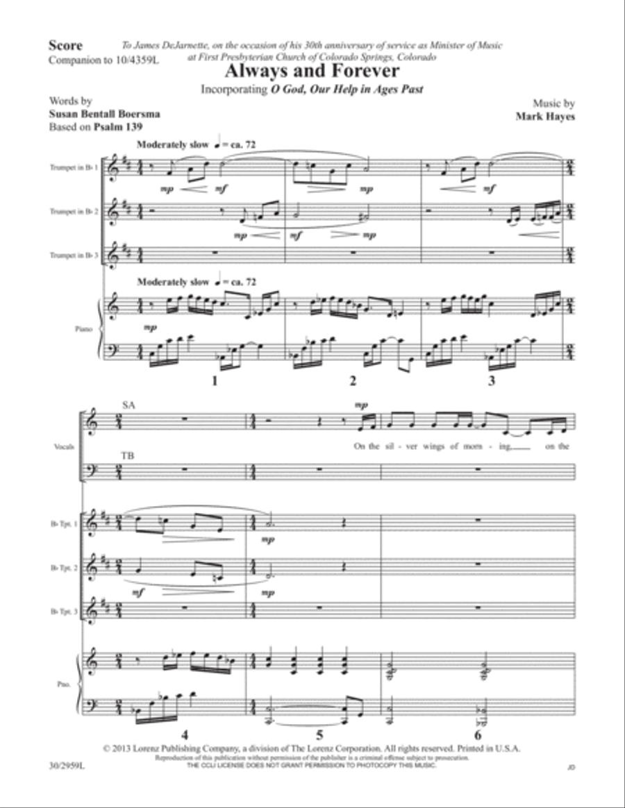 Always and Forever - Brass Score and Parts Trumpet Trio scores gallery preview page 3