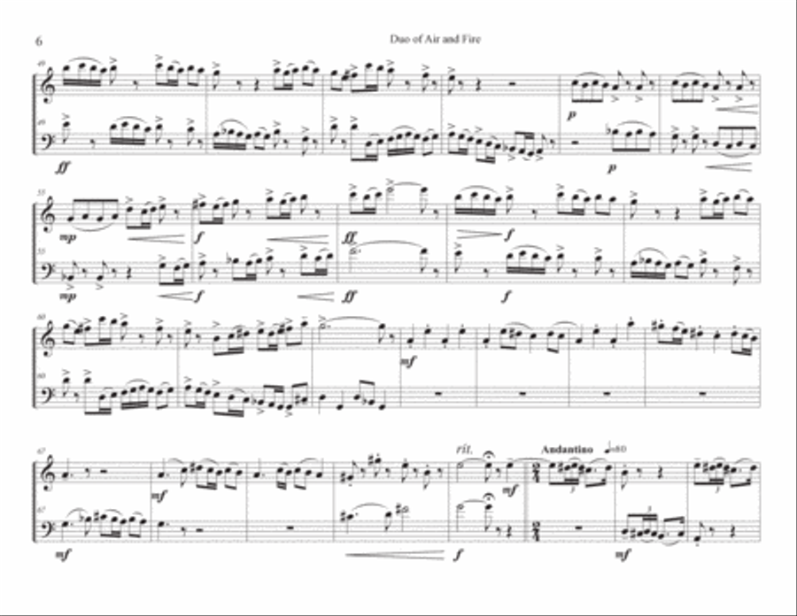 Duo of Air and Fire for Bb Clarinet and Cello: Alfred Surenyan Chamber Music scores gallery preview page 6