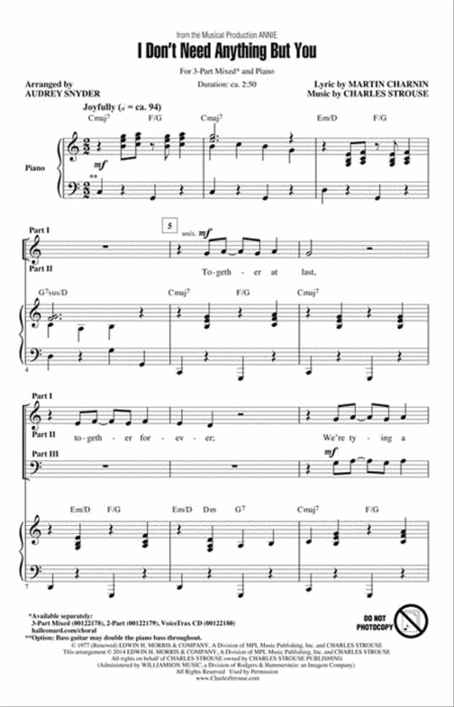 I Don't Need Anything But You Choir scores gallery preview page 2