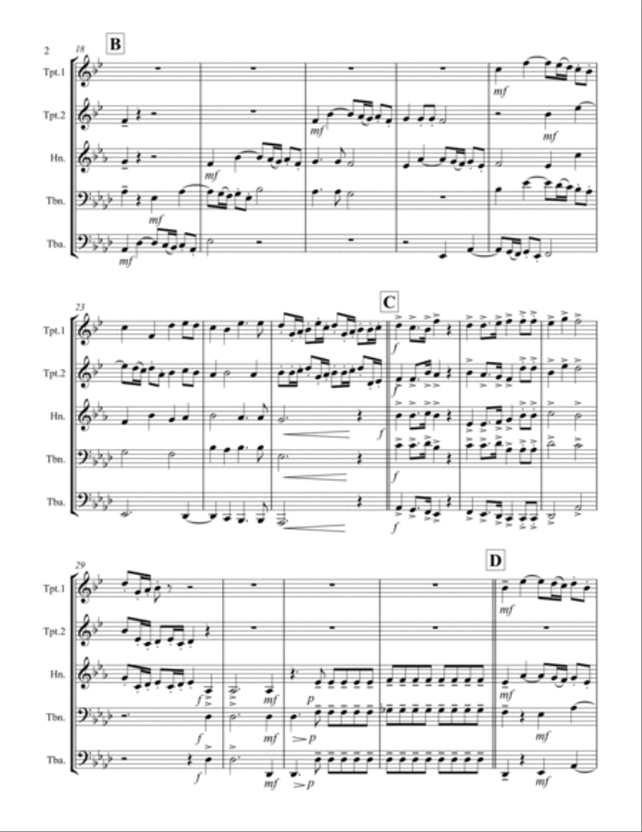 Handel – Glory to God in the Highest from Messiah (for Brass Quintet) Brass Quintet scores gallery preview page 3