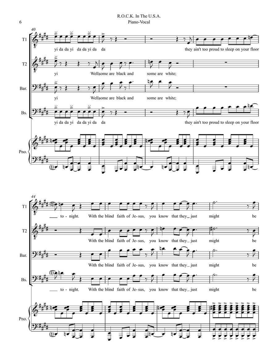 R.o.c.k. In The Usa R.o.c.k. In The Usa TTBB scores gallery preview page 6