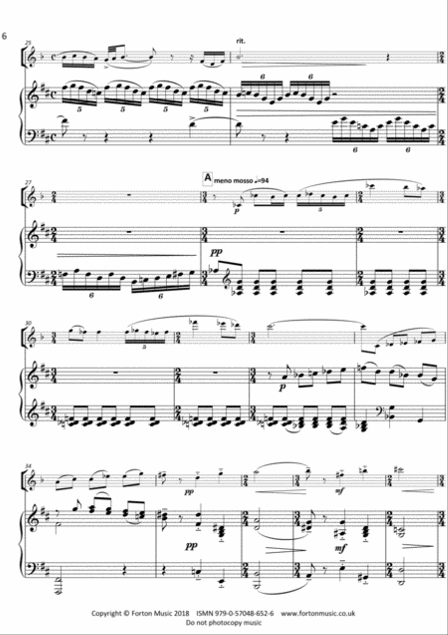 Sonata for Clarinet and Piano Clarinet scores gallery preview page 6