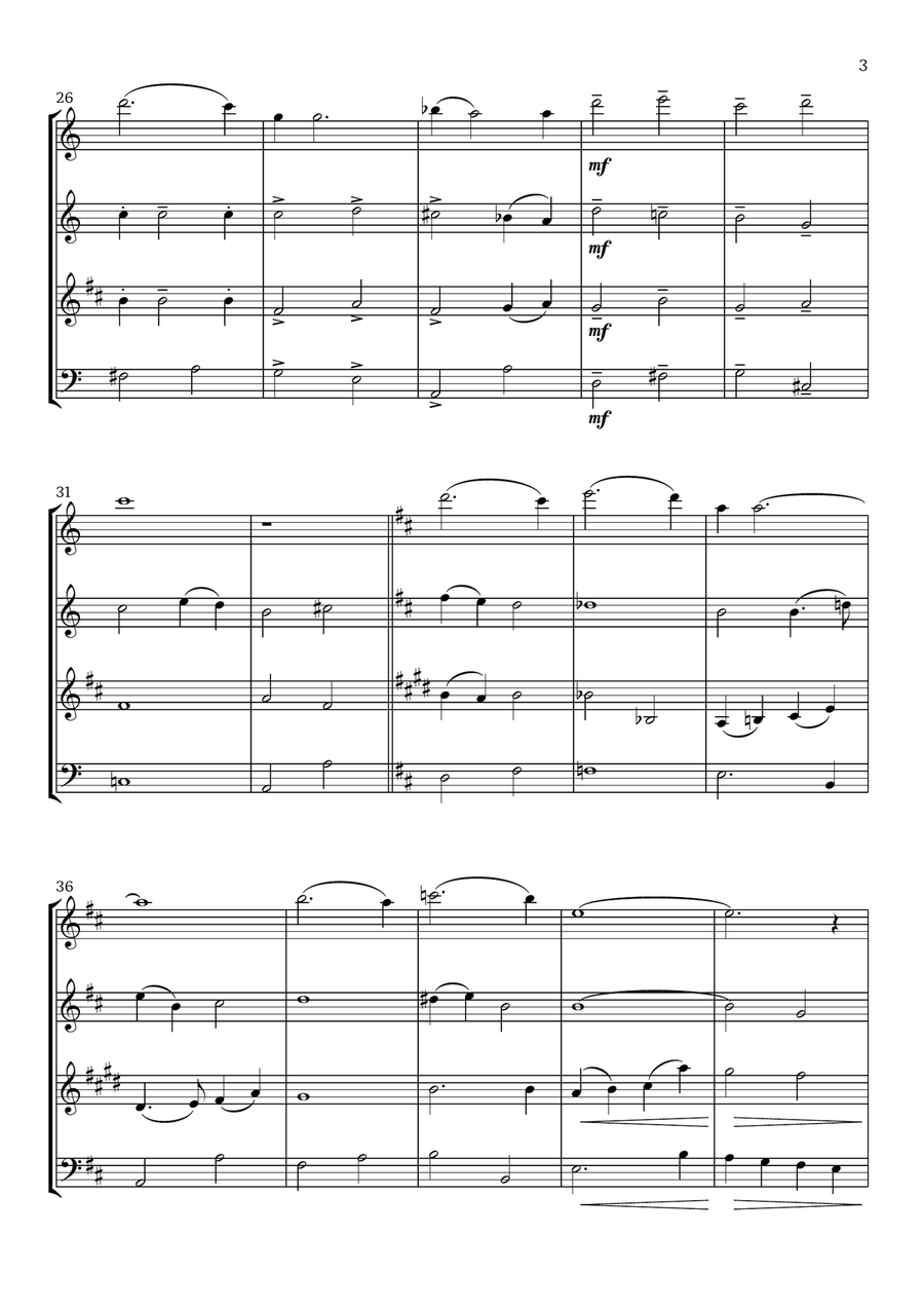 I'll Be Home For Christmas Woodwind Quartet scores gallery preview page 3