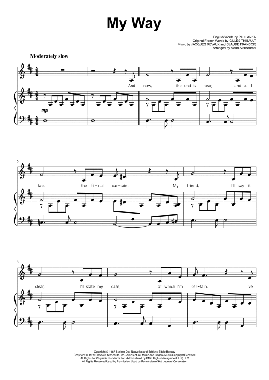 My Way Voice scores gallery preview page 1