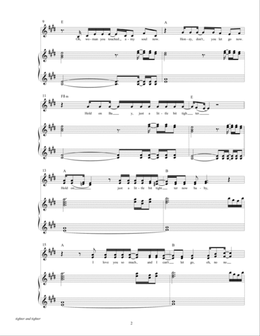 Tighter And Tighter Piano, Vocal, Guitar scores gallery preview page 4