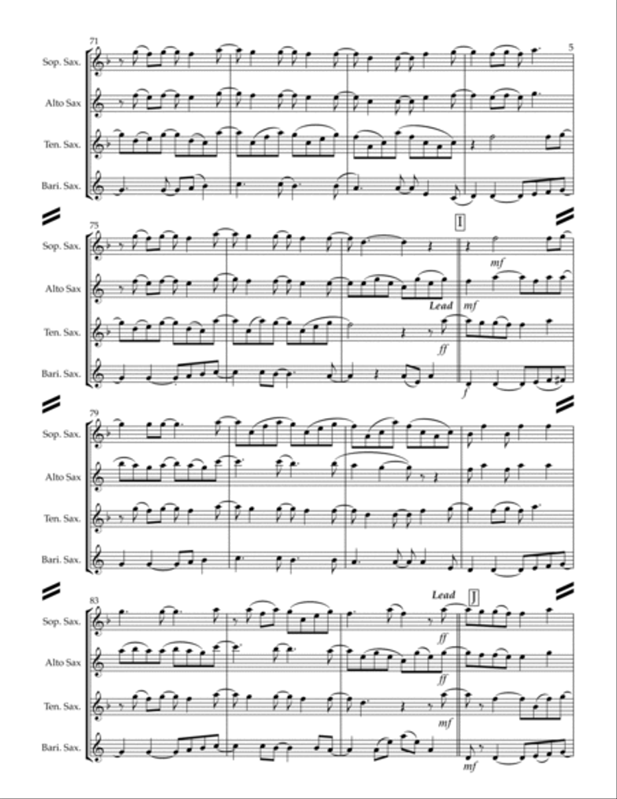 Dancin' In The Moonlight Dancin' In The Moonlight Saxophone Quartet scores gallery preview page 6