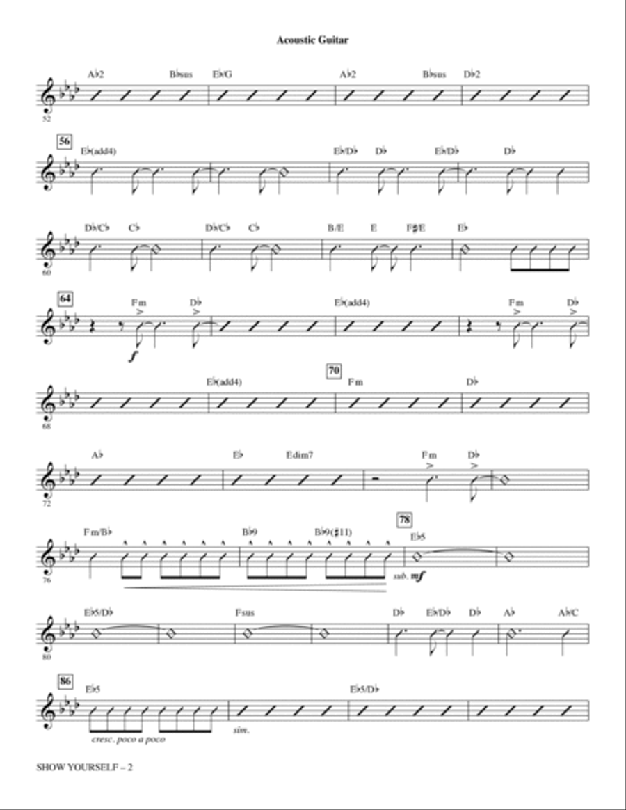 Show Yourself (from Disney's Frozen 2) (arr. Mac Huff) - Acoustic Guitar Choir scores gallery preview page 2