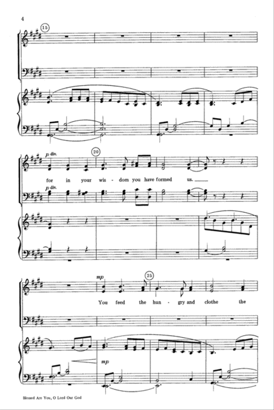 Blessed Are You, O Lord Our God 4-Part scores gallery preview page 4