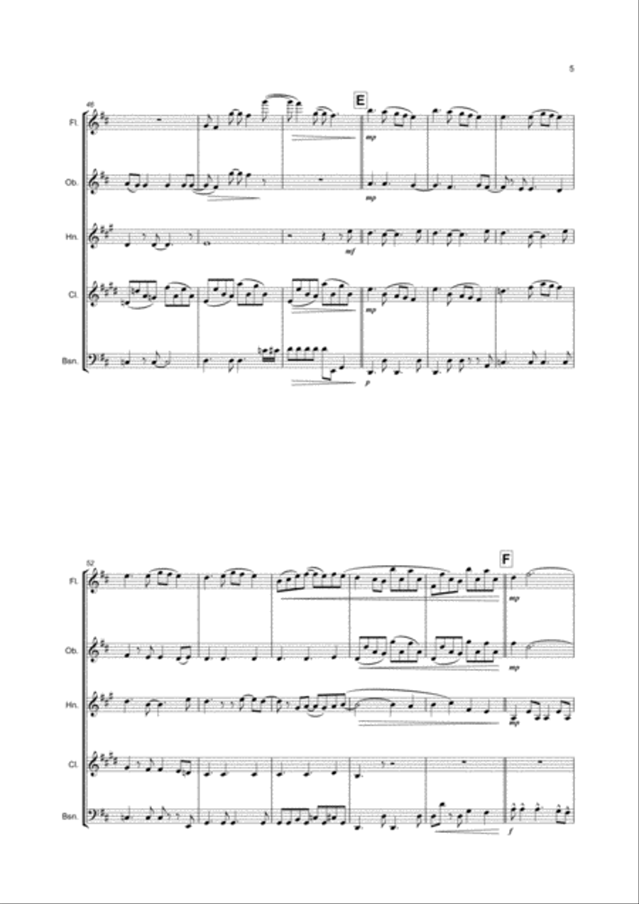 Sweet Child O' Mine Woodwind Quintet scores gallery preview page 5