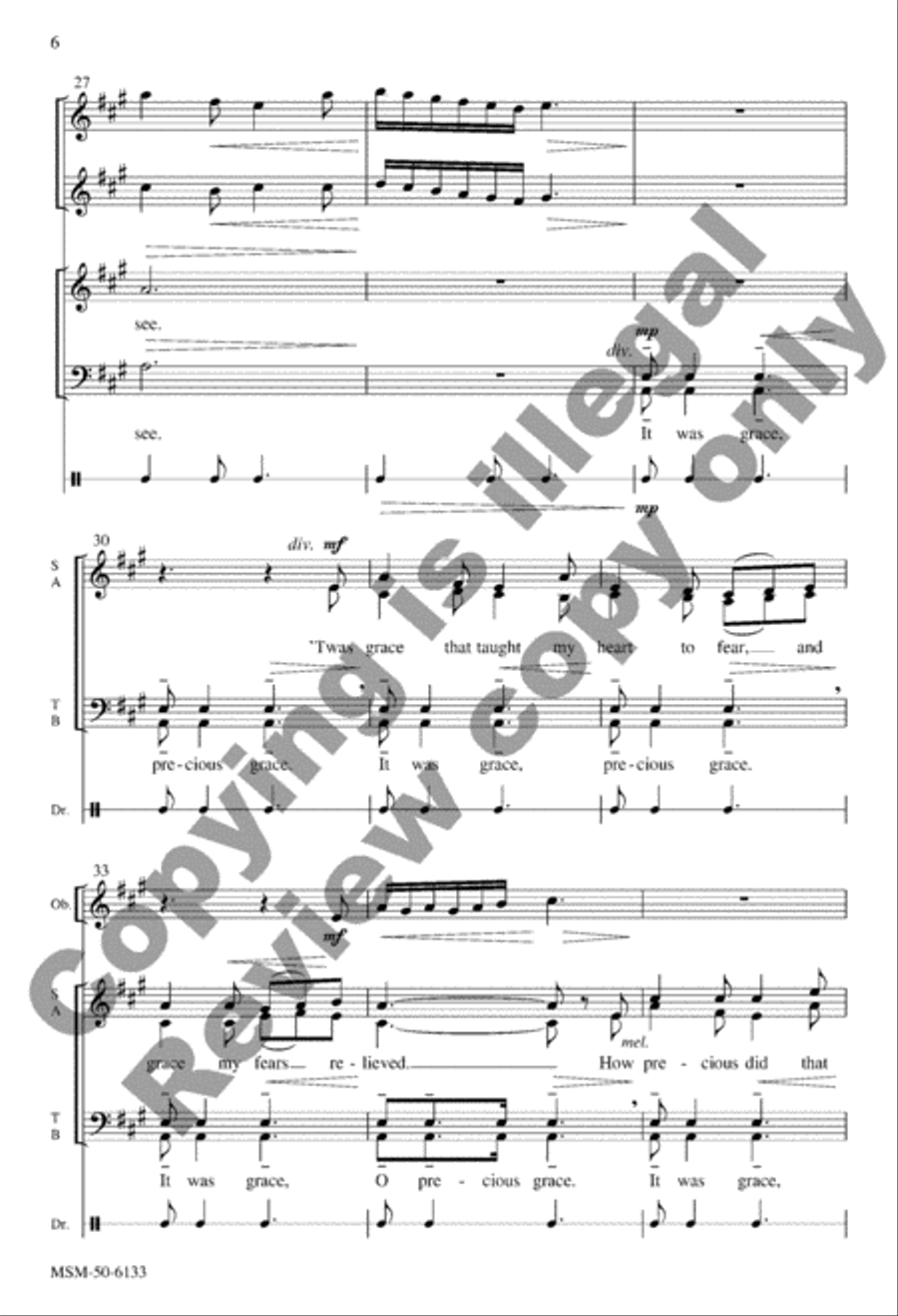 Amazing Grace 4-Part scores gallery preview page 5