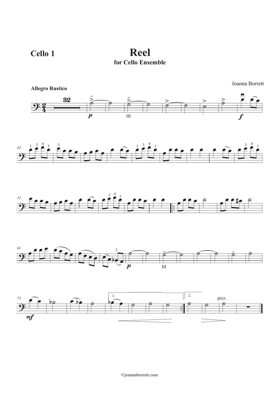 Reel for Cello Ensemble String Orchestra scores gallery preview page 4