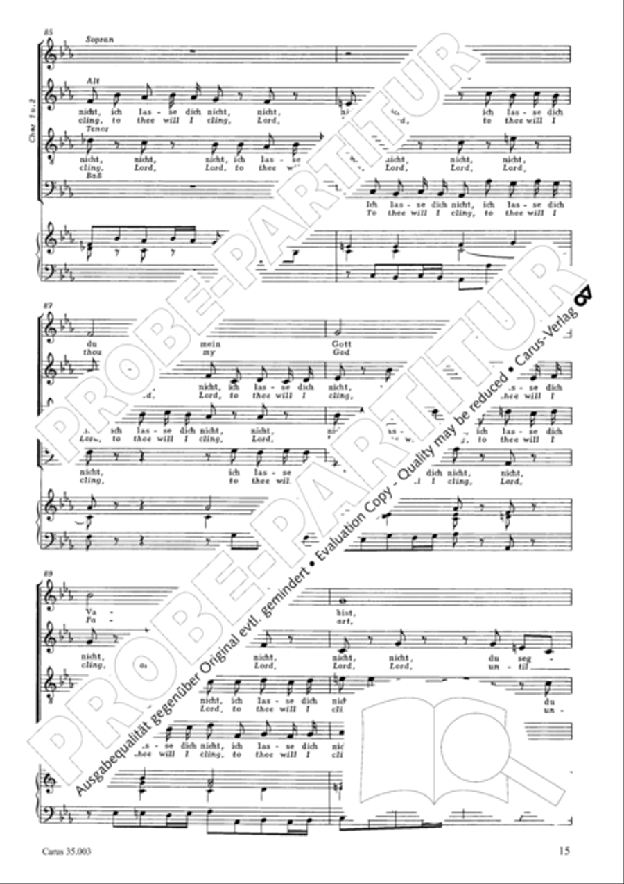Lord, do not depart until I am blessed (Ich lasse dich nicht, du segnest mich denn) 4-Part scores gallery preview page 16