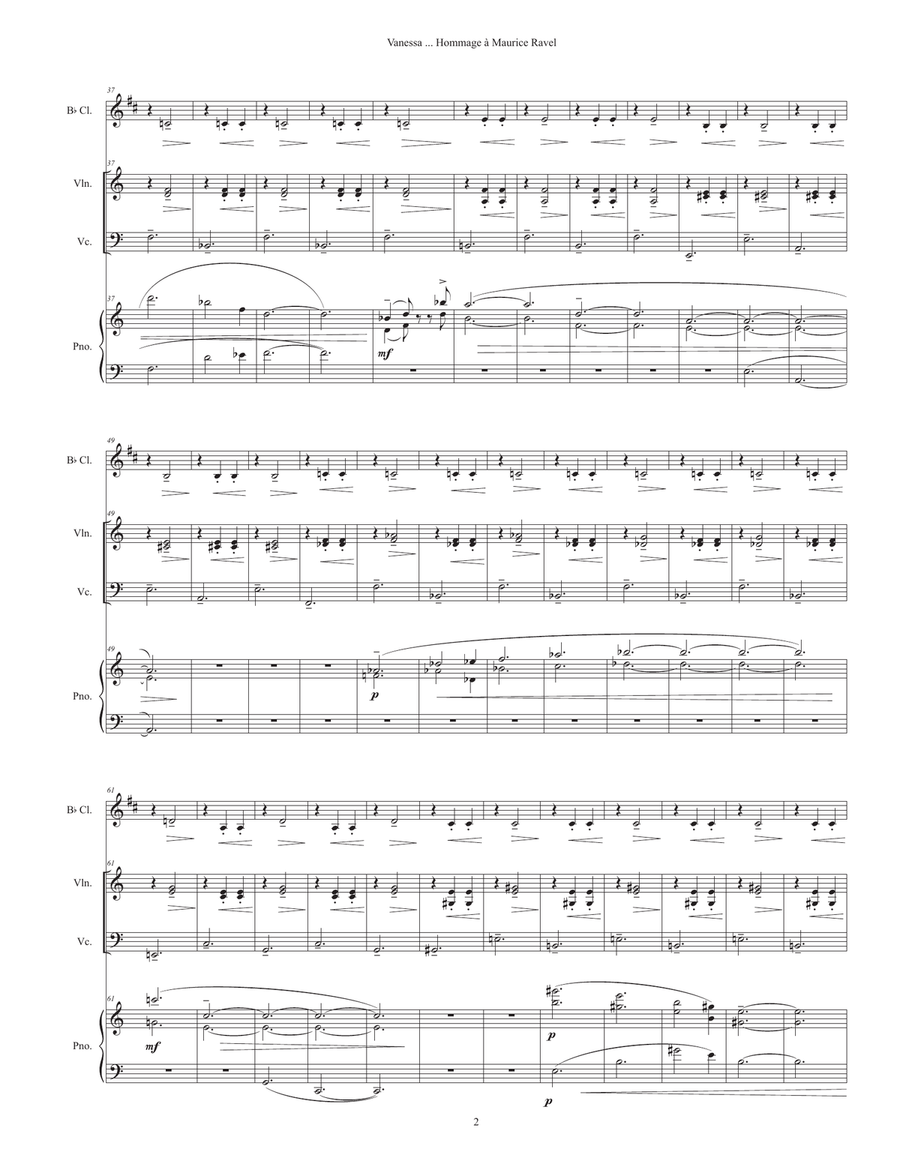 Vanessa ... Hommage à Maurice Ravel (2024) - Score Only Small Ensemble scores gallery preview page 4