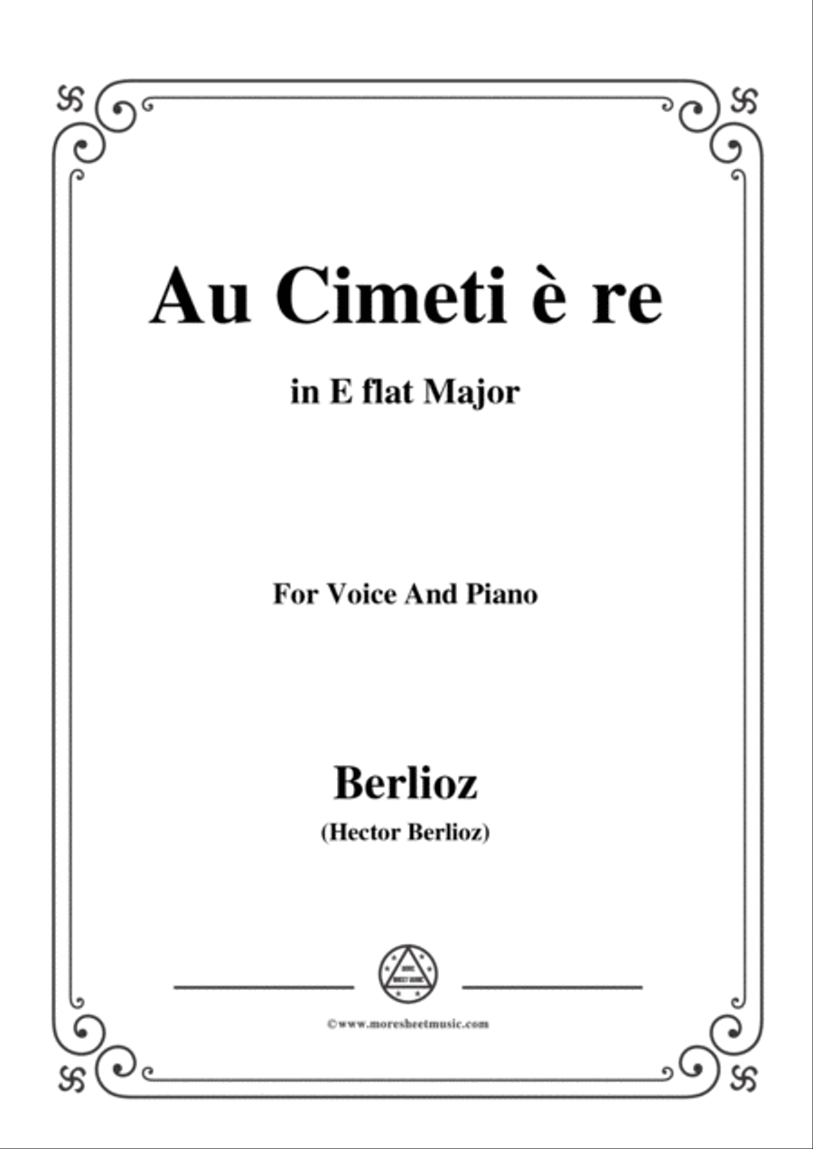 Berlioz-Au Cimetière in E flat Major,for voice and piano Voice Solo scores gallery preview page 1