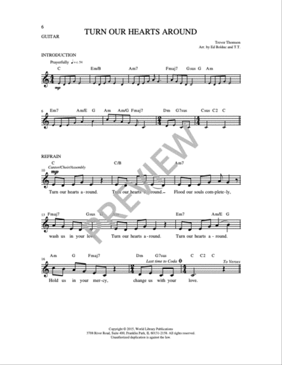 Turn Our Hearts Around 4-Part scores gallery preview page 9