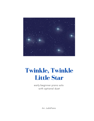 Book cover for Twinkle, Twinkle Little Star (Early Beginner Piano Solo with Optional Duet)