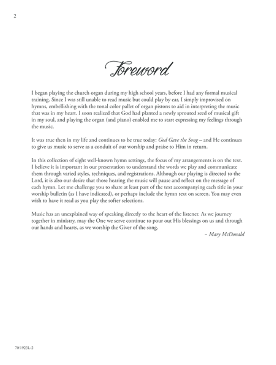 God Gave a Song (Digital Download) Organ scores gallery preview page 2