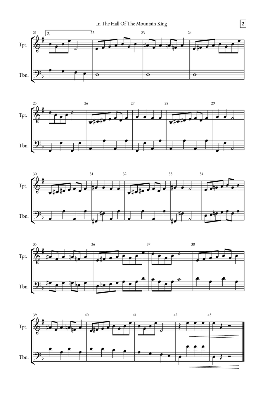 In The Hall of the Mountain King Brass Duet scores gallery preview page 2