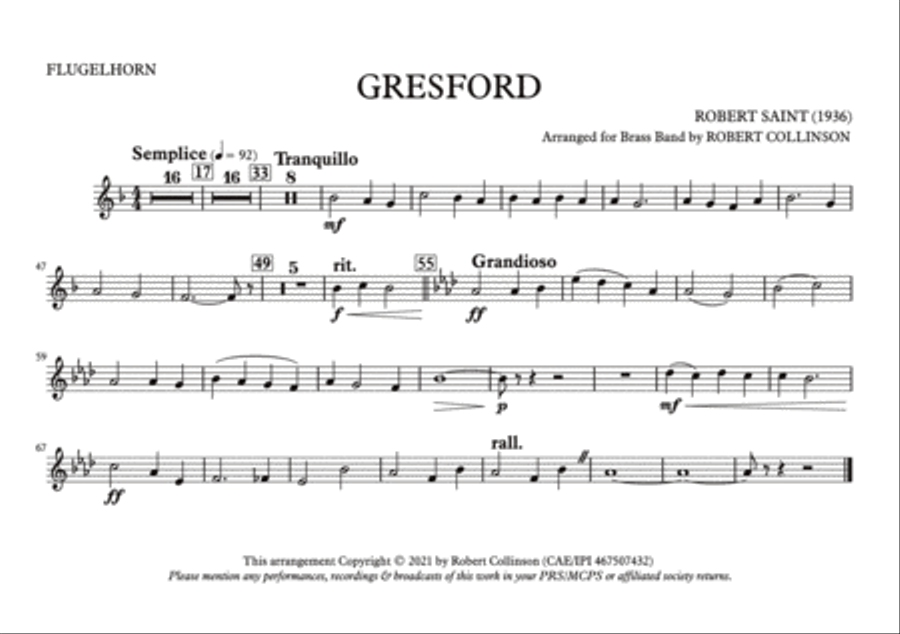 Hymn Tune: GRESFORD (A5 parts only) Hymn Anthems scores gallery preview page 6
