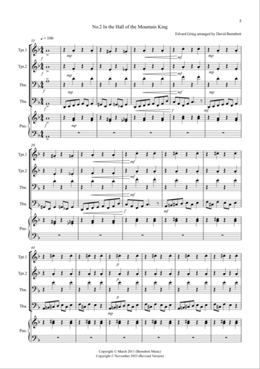 2 Classical Favourites for Brass Quartet (volume one) Brass Quartet scores gallery preview page 5
