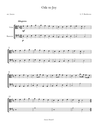 beethoven ode to joy viola and Bassoon easy sheet music