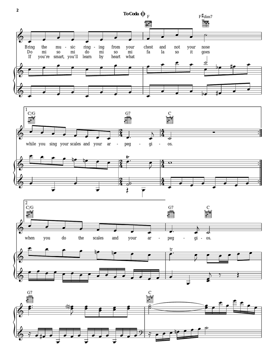Scales And Arpeggios Scales And Arpeggios Piano, Vocal, Guitar scores gallery preview page 2