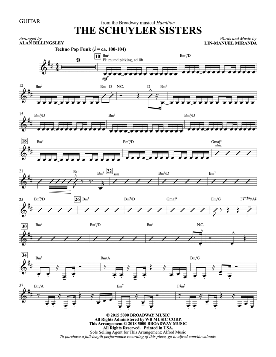 The Schuyler Sisters: Guitar Guitar scores gallery preview page 1