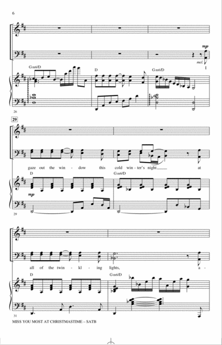Miss You Most At Christmas Time 4-Part scores gallery preview page 5