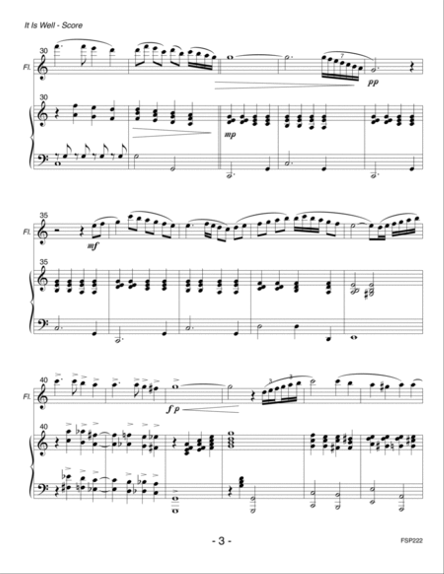 IT IS WELL WITH MY SOUL - FLUTE SOLO with Piano Accompaniment Flute Solo scores gallery preview page 3