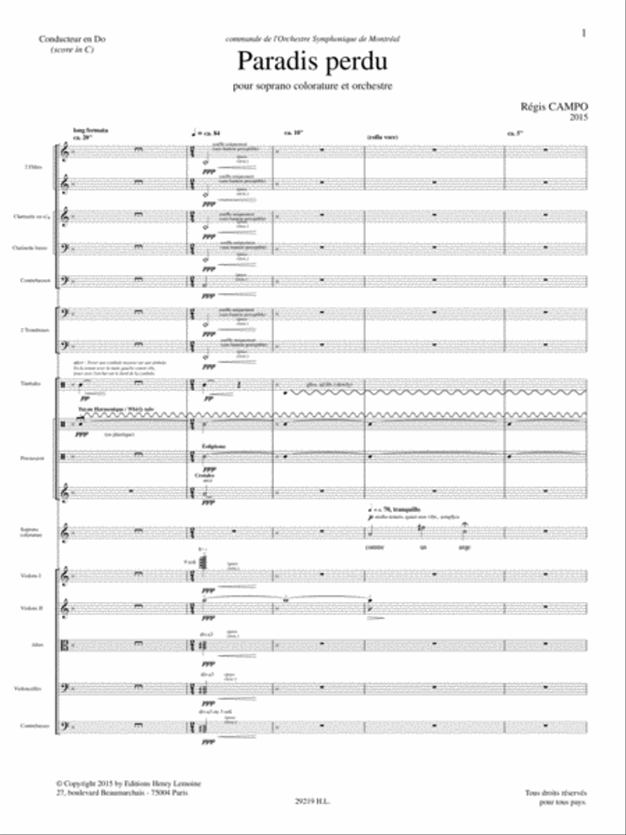 Paradis perdu Orchestra scores gallery preview page 2