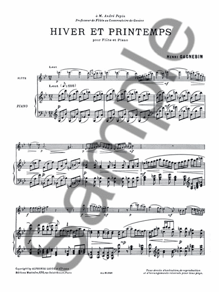 Hiver Et Printemps (flute & Piano)