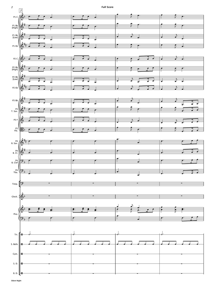 Silent Night (Flexible Instrumentation) Concert Band scores gallery preview page 5