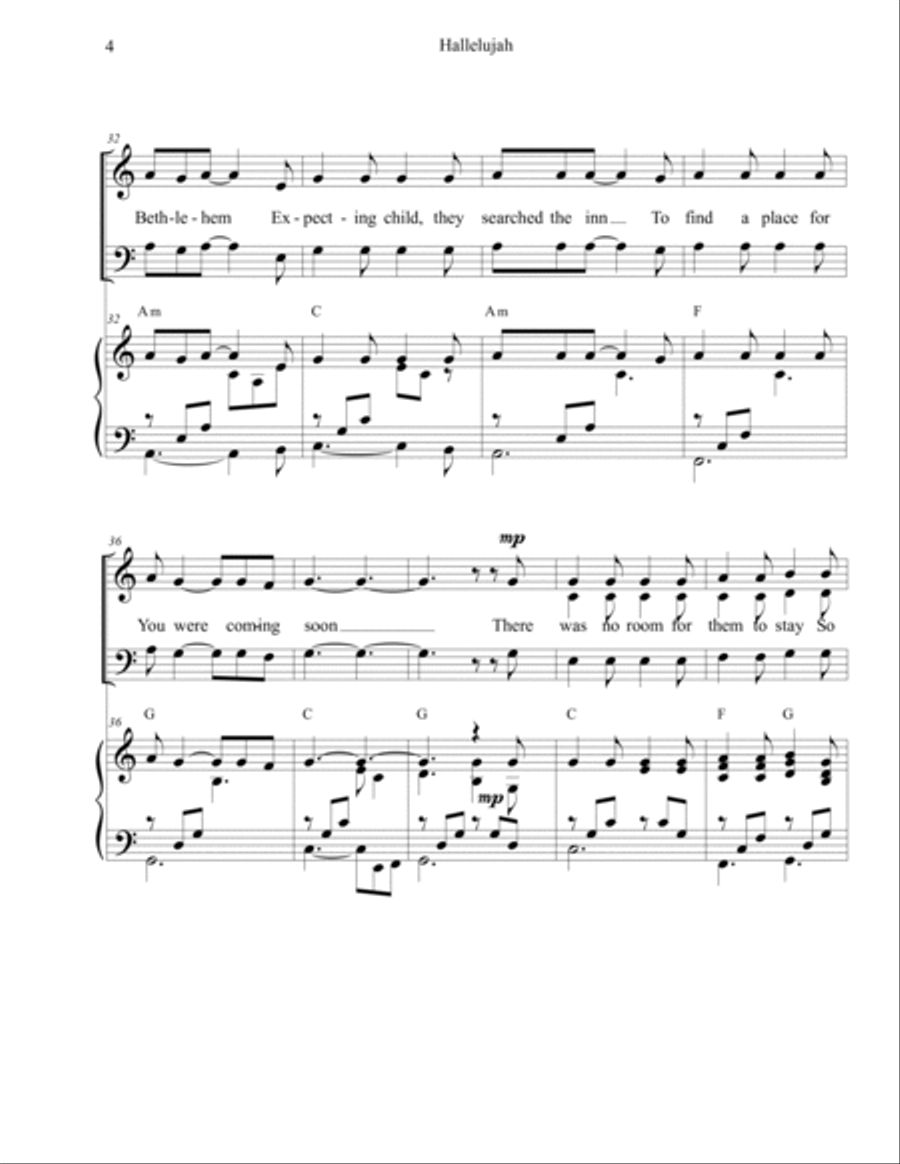 Hallelujah 3-Part scores gallery preview page 4
