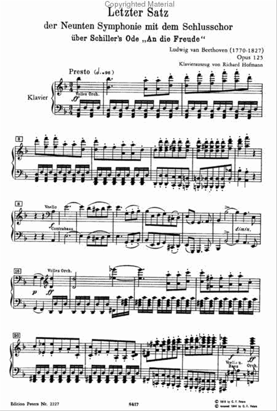 Ode To Joy 4-Part scores gallery preview page 2