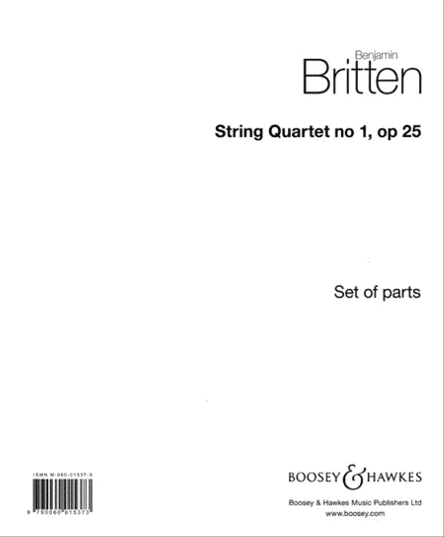 String Quartet No. 1, Op. 25 String Quartet scores gallery preview page 1