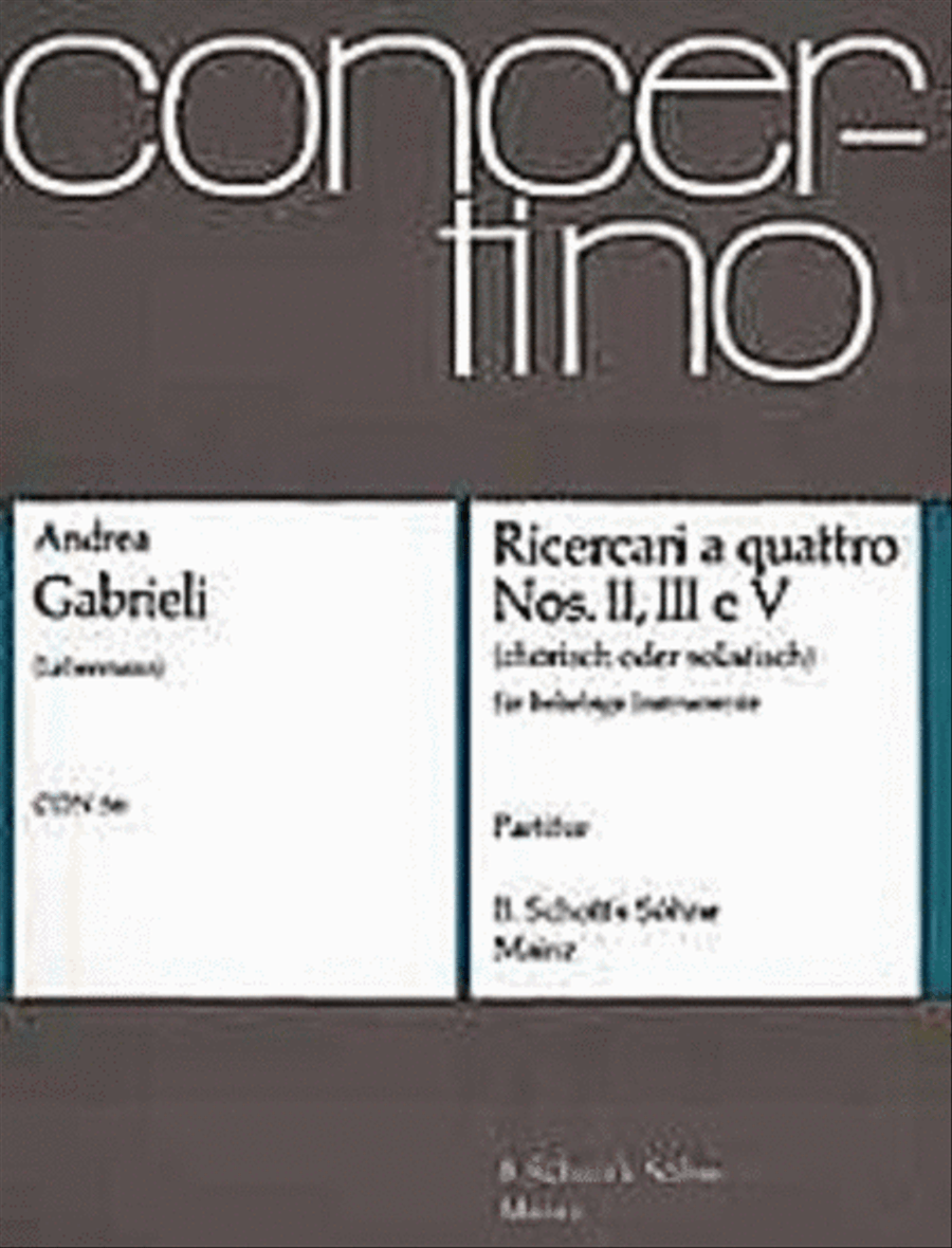Ricercari For 4 3 And 5 Full Scor Chamber Orchestra scores gallery preview page 1