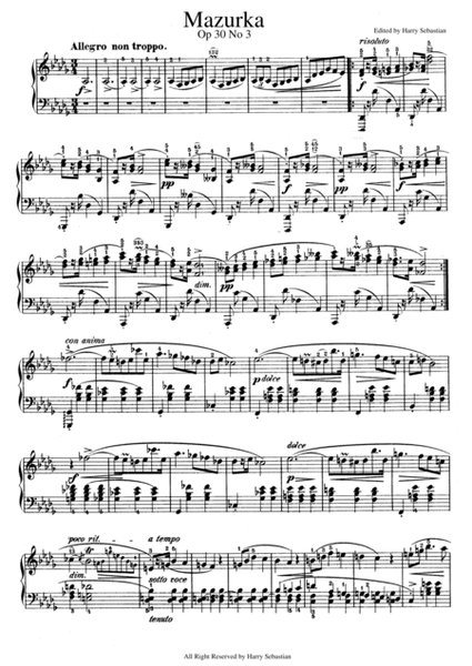Chopin- Mazurka in D flat major, Op. 30 No. 3 image number null