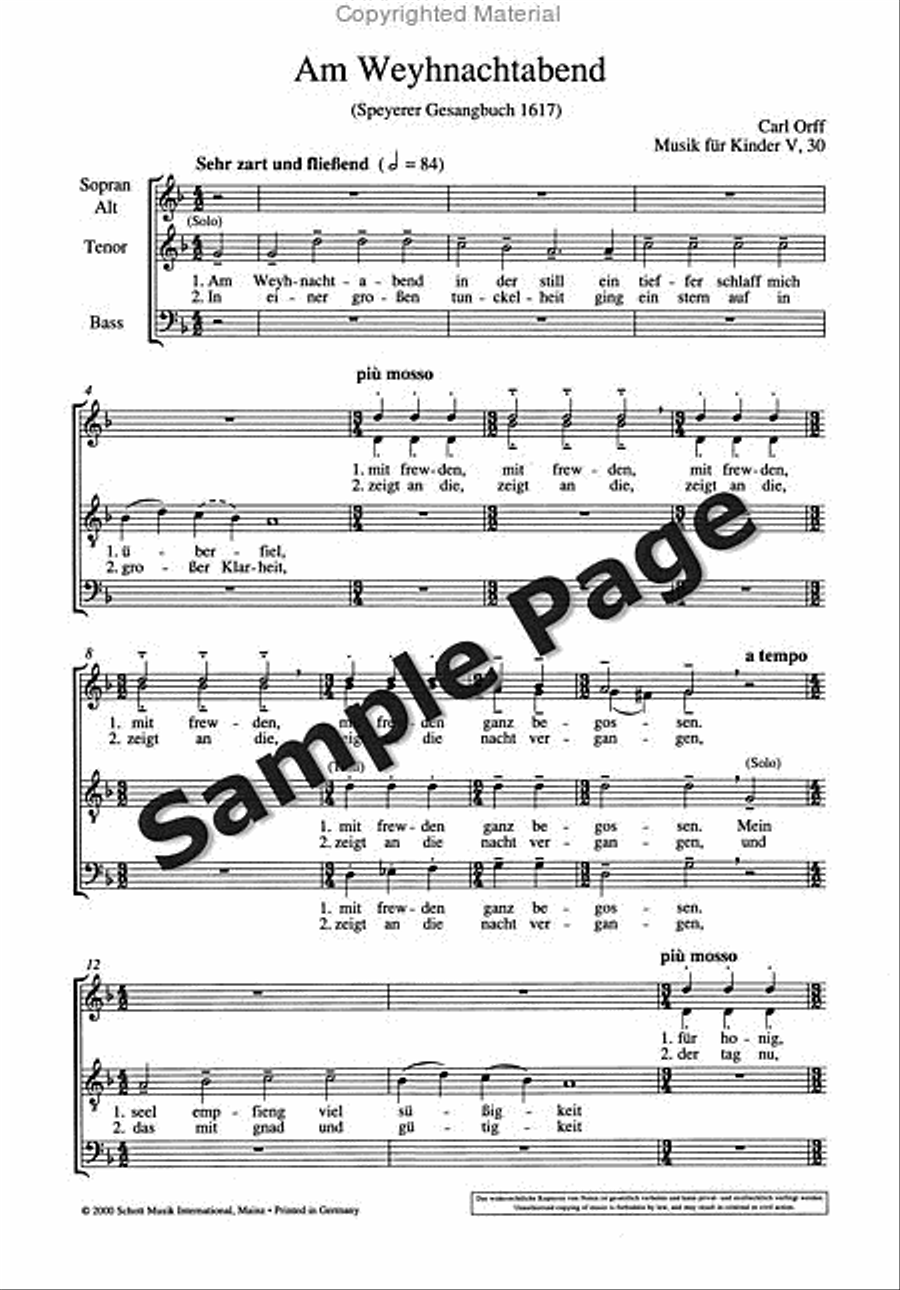 Orff C Am Weihnachtsabend Mixed Choir scores gallery preview page 4