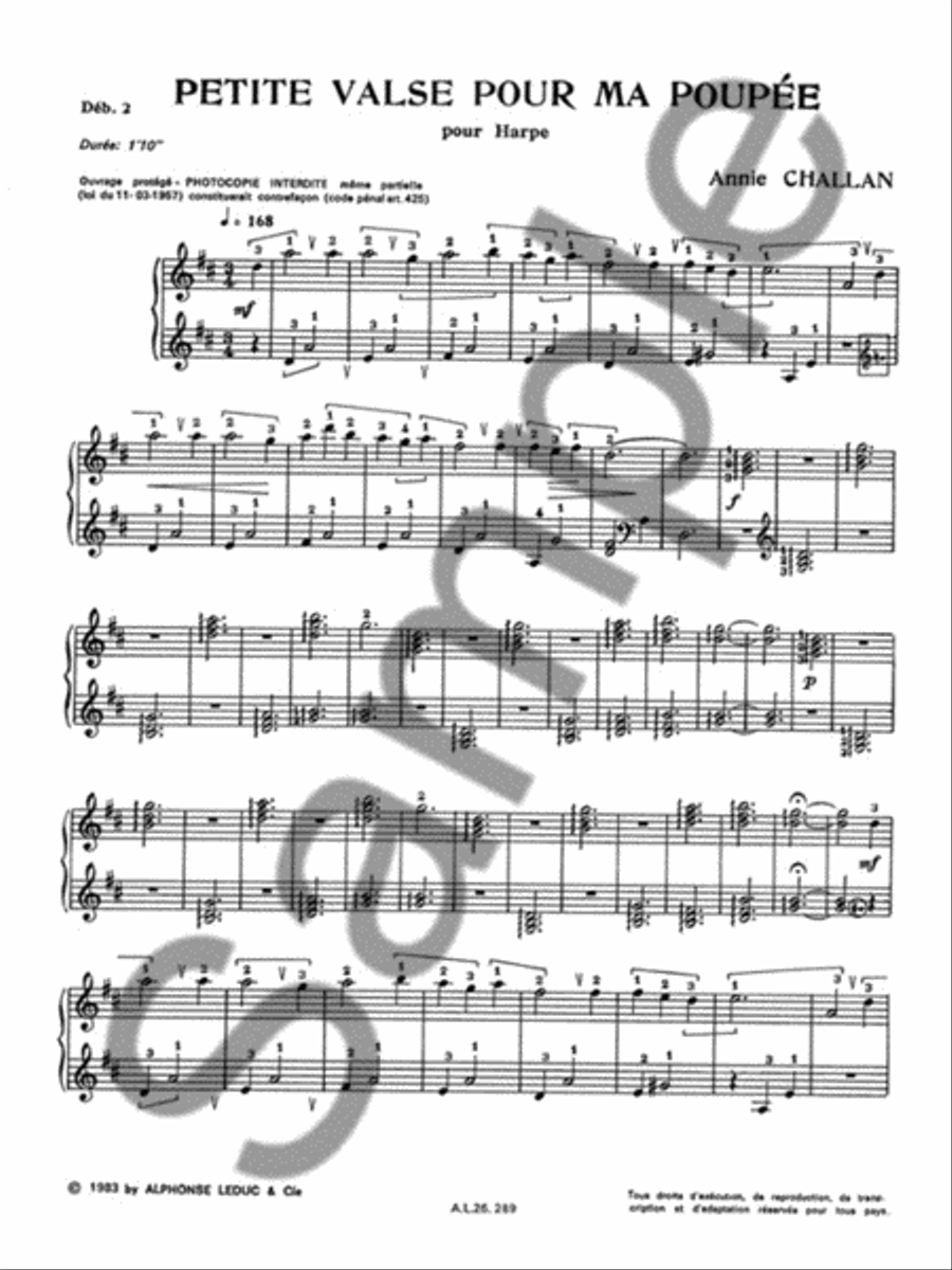 Petite Valse Pour Ma Poupee & Ping-pong (harp Solo) Harp scores gallery preview page 2