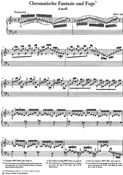 Chromatic Fantasy and Fugue D minor BWV 903 and 903a