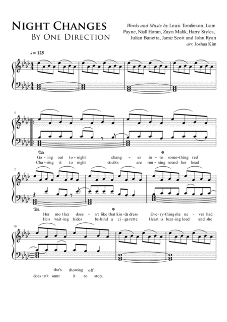Night Changes Voice scores gallery preview page 2