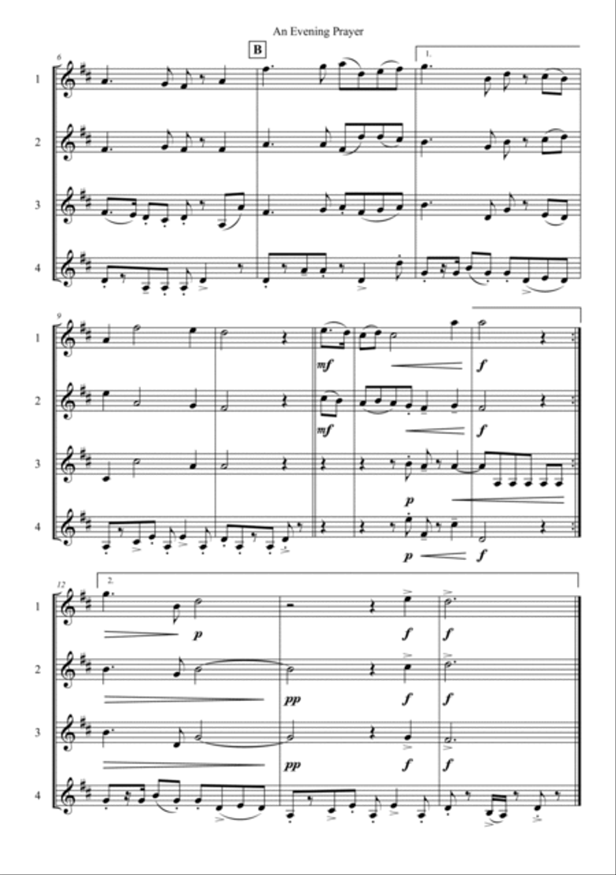 An Evening Prayer Trumpet Solo scores gallery preview page 2