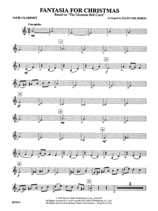 Fantasia for Christmas (based on "The Ukranian Bell Carol"): 3rd B-flat Clarinet