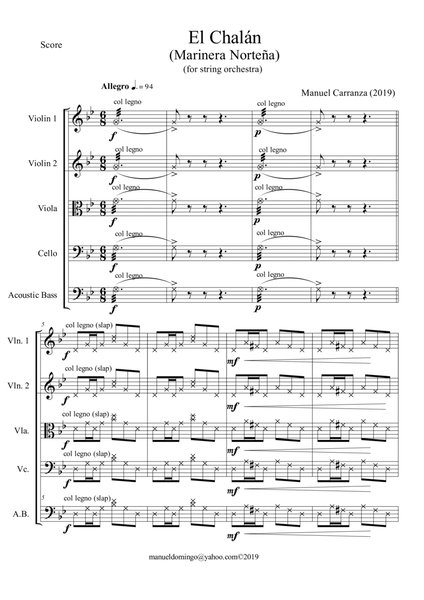 "El Chalán" Op.12 (marinera norteña) for String orchestra version image number null