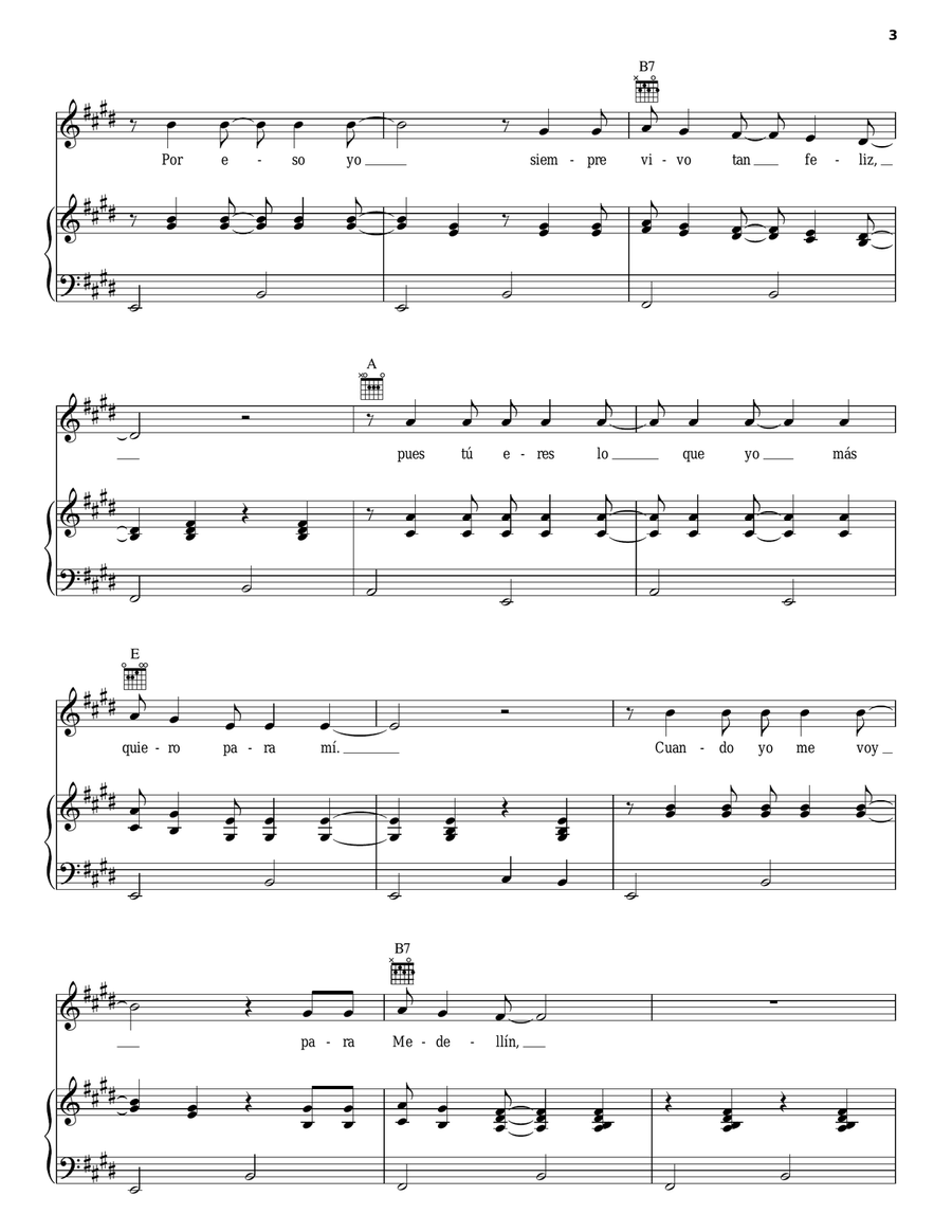 Lo Que Me Gusta A Mi Piano, Vocal, Guitar scores gallery preview page 3